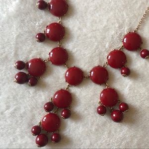 LAST CHANCE Long Statement Bubble Necklace in Red